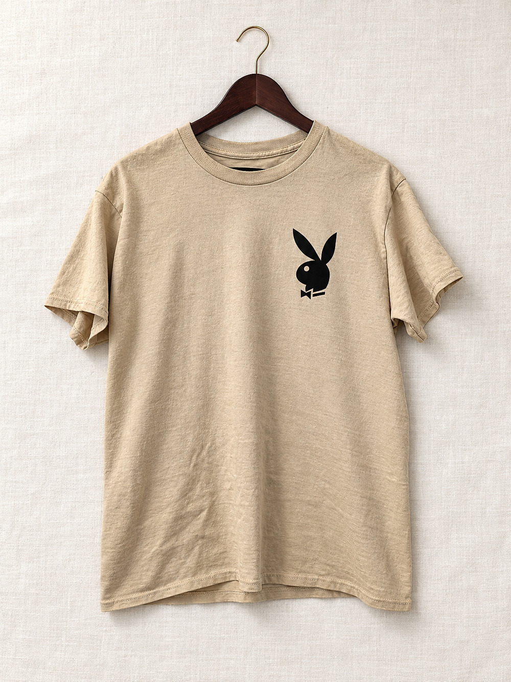 ⚜️ Playboy Bunny Logo Tee | Classic Cotton | Tan/Khaki 💗
